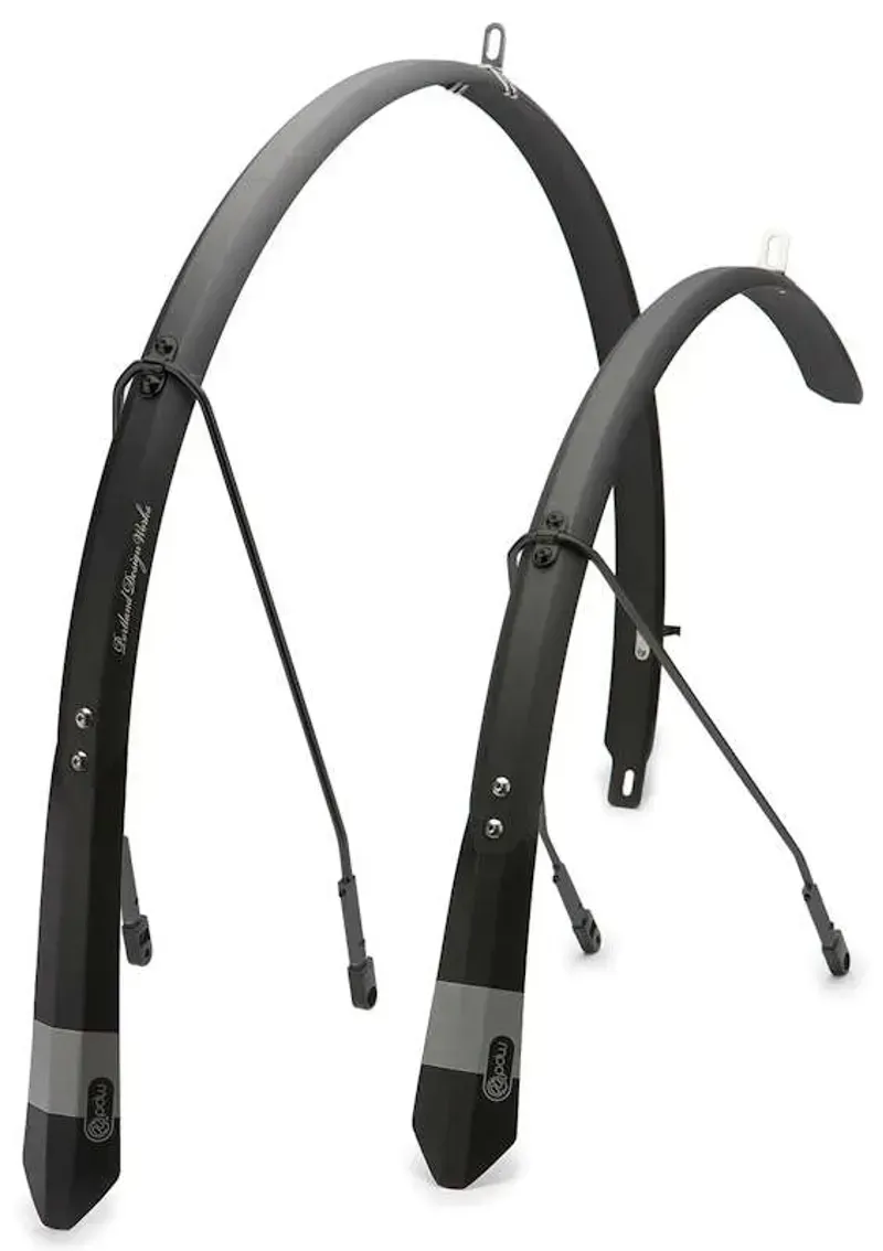 PDW Full Metal Fender 700x37mm Fender Set w/ Black Stays in Black-1